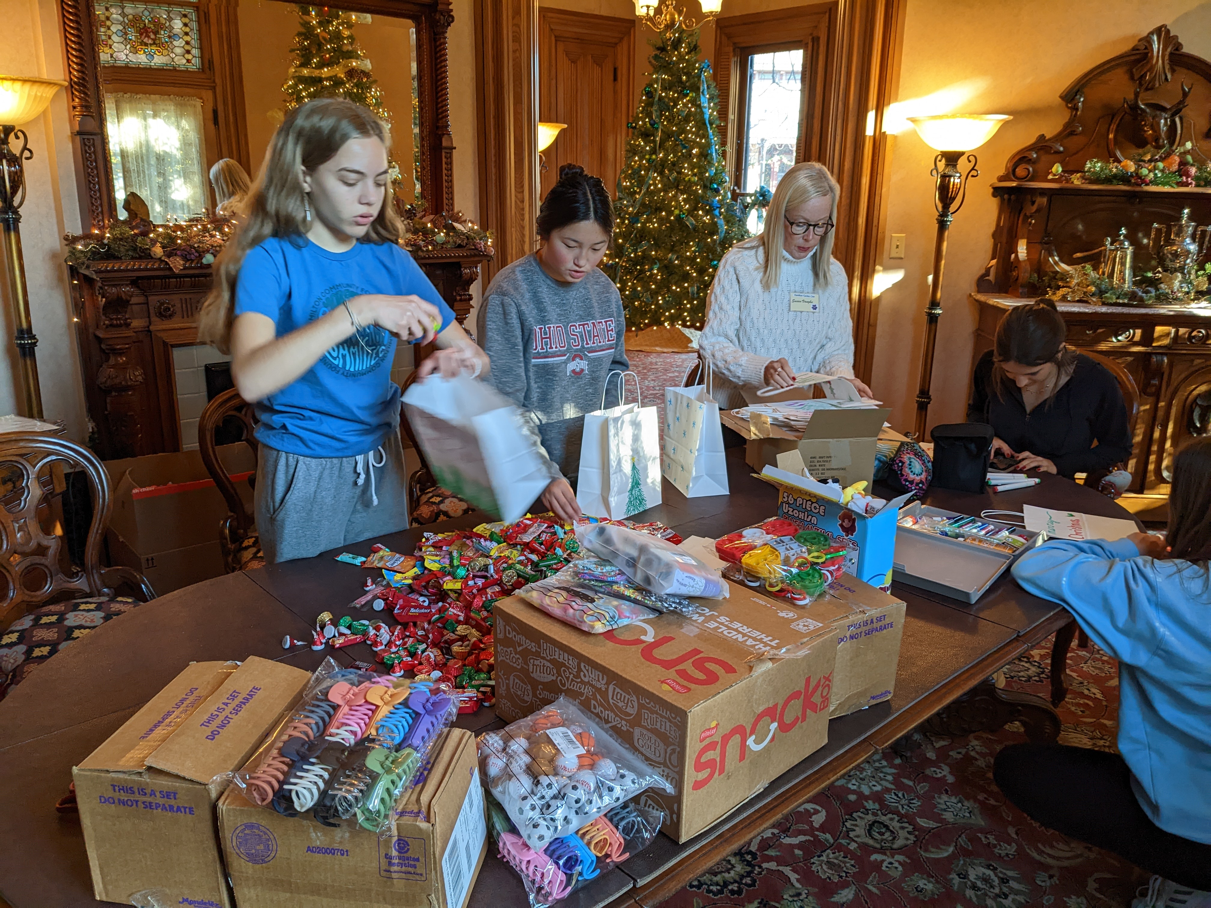 youth fill bags