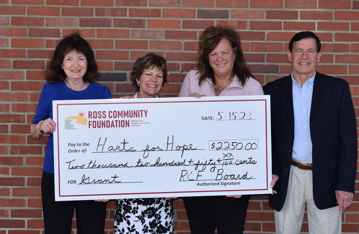First grant check presentation by Ross Community Foundation
